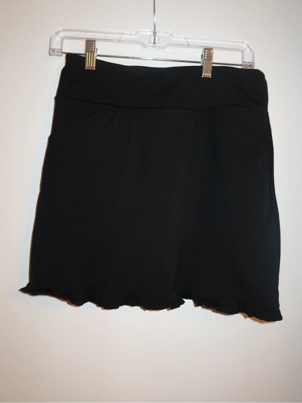 Aryeh Black Mini Skirt with Lettuce Hem